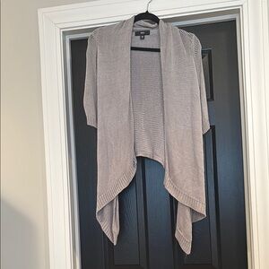 Women's Gray Open-Front Sweater